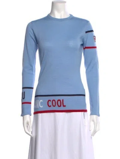 Pre-owned Rossignol Graphic Print Crew Neck Sweater In Blue