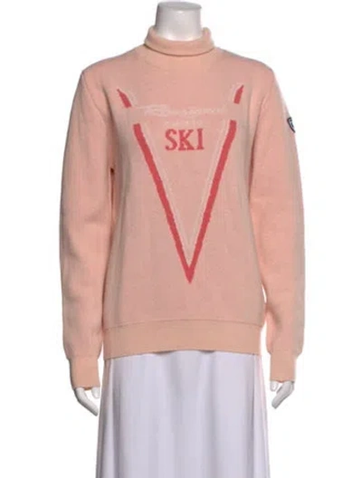 Pre-owned Rossignol Graphic Print Turtleneck Sweater In Pink