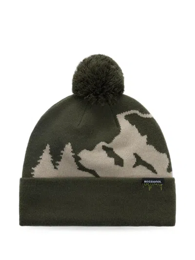 Rossignol Kids' Graphic-knit Beanie Hat In Green