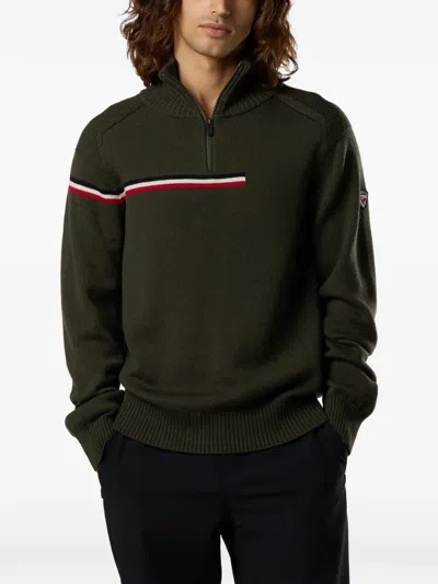 Rossignol Half-zip Wool Sweater In Green
