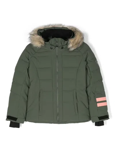 Rossignol Kids' Hooded Padded Jacket In Green