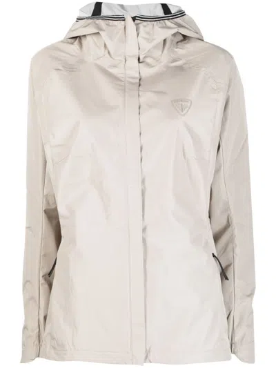 Rossignol Hooded Zip-up Performance Jacket In Neutrals