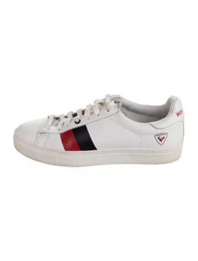 Pre-owned Rossignol Leather Colorblock Pattern Sneakers In White