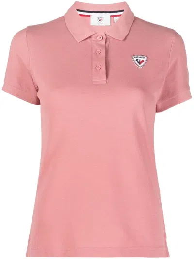 Rossignol Logo-patch Polo Shirt In Rosa