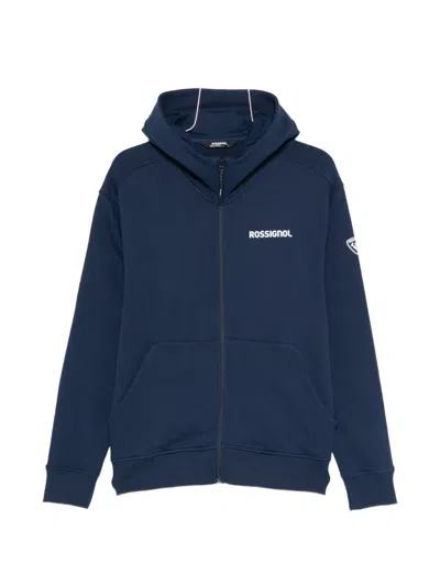 Rossignol Logo Full-zip Hoodie In Blue