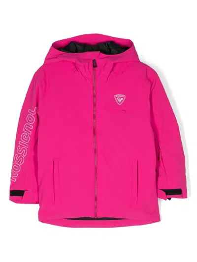 Rossignol Kids' Logo-print Hooded Jacket In Pink