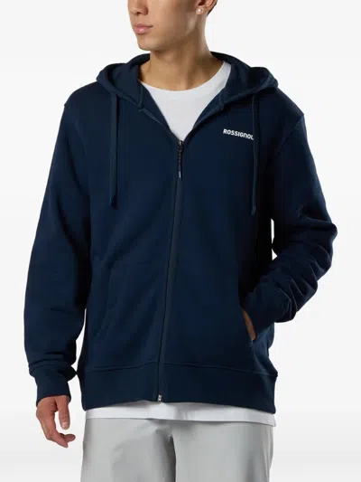 Rossignol Logo-print Zip-up Hoodie In Blue