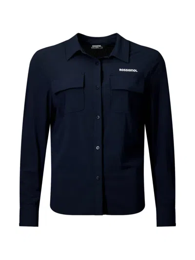 Rossignol Long-sleeve Pocket Shirt In Blue