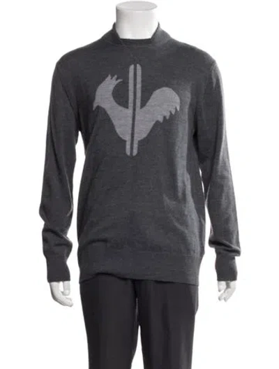 Pre-owned Rossignol Merino Wool Graphic Print Pullover In Grey