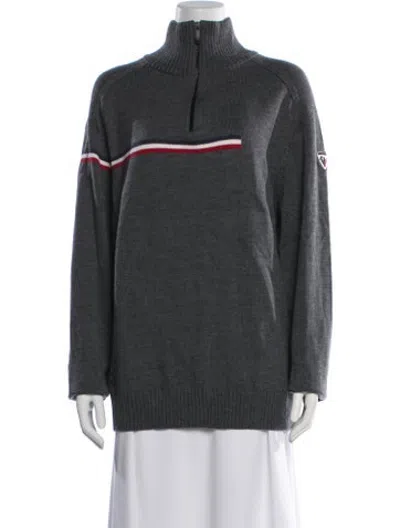 Pre-owned Rossignol Merino Wool Turtleneck Sweater In Grey