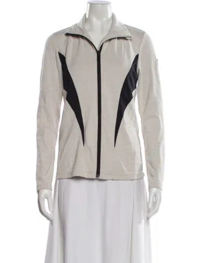 Pre-owned Rossignol Nylon Colorblock Pattern Biker Jacket In Neutral