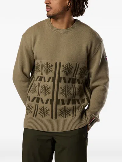 Rossignol Patterned Crewneck Sweater In Green