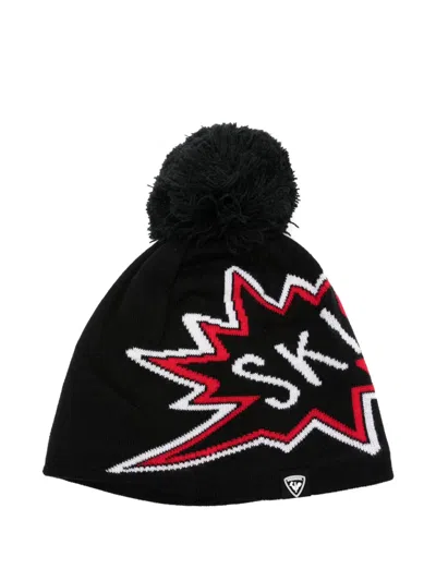 Rossignol Kids' Pom-pom Knitted Beanie In Black