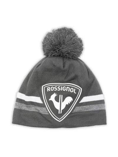 Rossignol Kids' Pom-pom Logo Beanie In Black