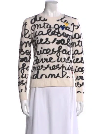 Pre-owned Rossignol Printed Crew Neck Sweater In White