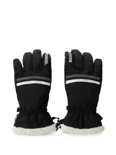 Rossignol R-shell Dry Faux-fur Trim Ski Gloves In Black