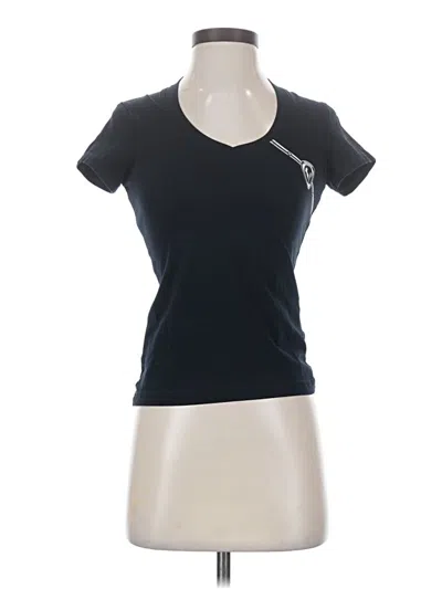 Pre-owned Rossignol Short Sleeve Top Black Scoop Neck Tops