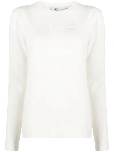Rossignol Logo-embroidered Crew-neck Jumper In White