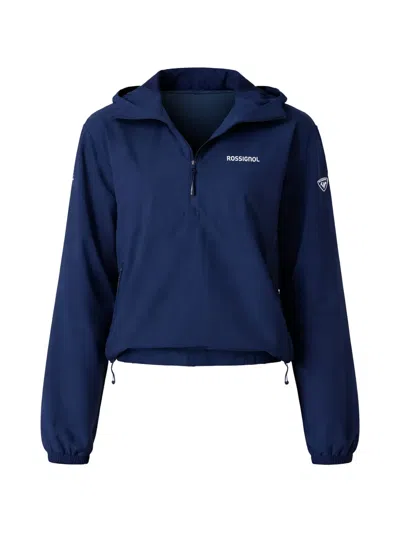 Rossignol Stretch Zip-up Hooded Jacket In Blue