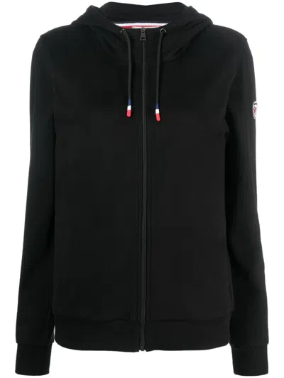 Rossignol Tricolor Logo Hooded Jacket In Schwarz