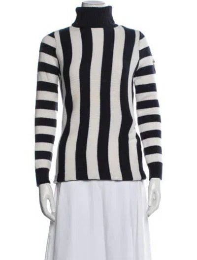 Pre-owned Rossignol Virgin Wool Striped Sweater In Blue