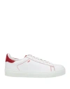 Rossignol Woman Sneakers Red Size 5 Soft Leather In White