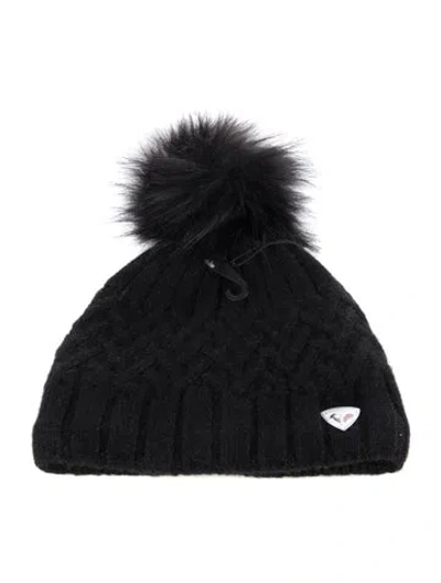 Pre-owned Rossignol Wool Beanie Hat W/tags In Black
