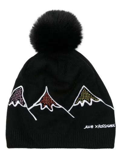 Rossignol X Jcc Crystal-embellished Beanie Hat In Black