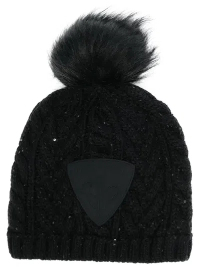 Rossignol Logo-patch Detail Knit Beanie In Schwarz