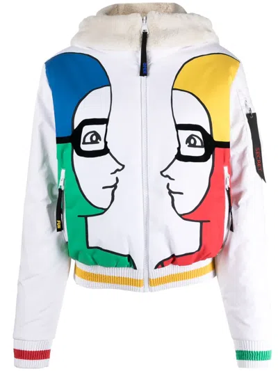 Rossignol X Jcc Space Hooded Bomber Jacket In White