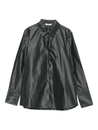 Rosso 35 Button-down Taffeta Shirt In Black
