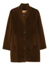 Rosso 35 Button-fastening Coat In Brown