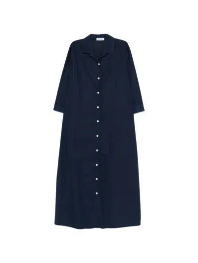Rosso 35 Buttoned Midi Dress In Blue