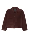 Rosso 35 Buttoned Patch-pocket Jacket In Burgundy