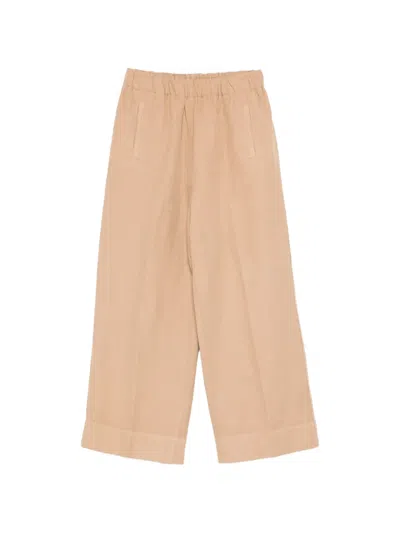 Rosso 35 Elasticated-waist Cropped Trousers In Brown