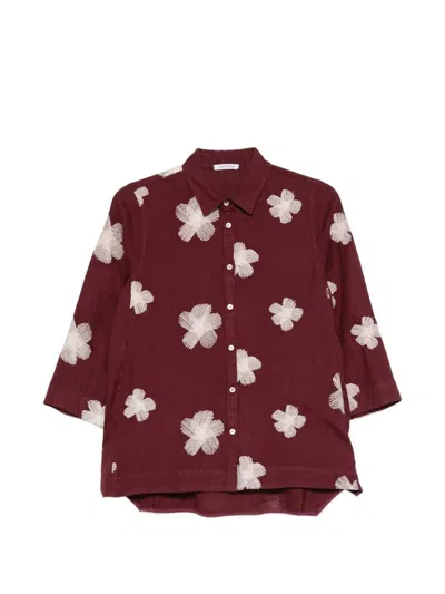 Rosso 35 Embroidered Shirt In Burgundy
