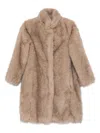 Rosso 35 Faux-fur Coat In Brown