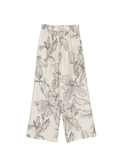 Rosso 35 Floral-print Palazzo Pants In Neutral