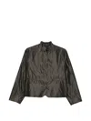 Rosso 35 High-neck Button-front Jacket In Gray