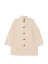 Rosso 35 High-neck Button-up Coat In Neutral