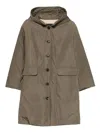 Rosso 35 Hooded Button Coat In Brown