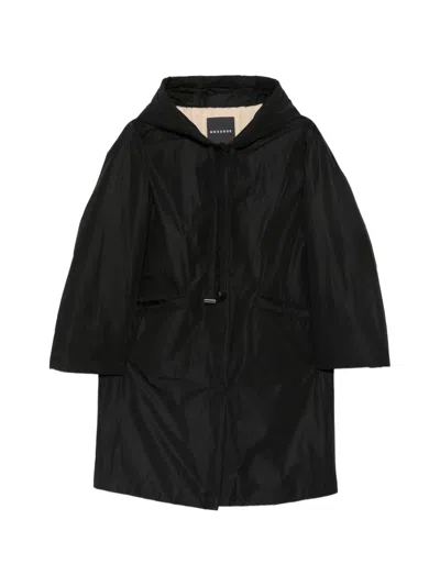 Rosso 35 Hooded Button-fastening Jacket In Black