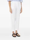 Rosso 35 Linen Straight-leg Trousers In White
