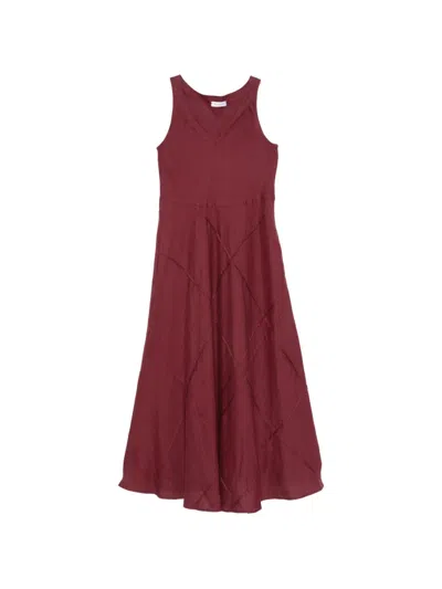 Rosso 35 V-neck Panelled Midi Dress In Brown