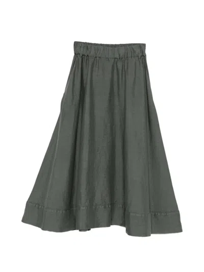Rosso 35 Elasticated Midi Skirt In Green