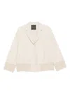 Rosso 35 Ribbed-cuff Button Jacket In Neutral