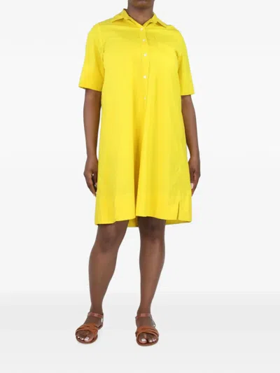Pre-owned Rosso 35 Short-sleeved Shirt Dress In Yellow