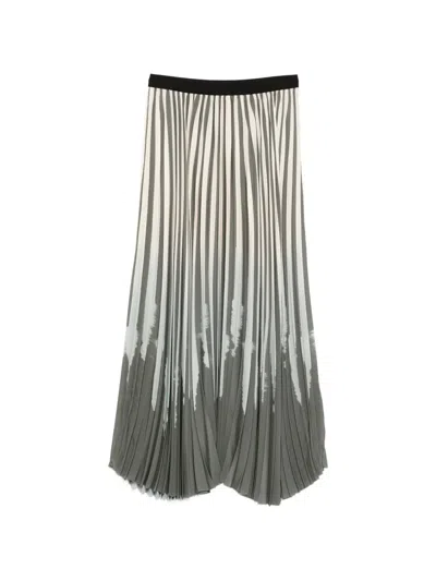 Rosso 35 Striped Pleated Skirt In Gray