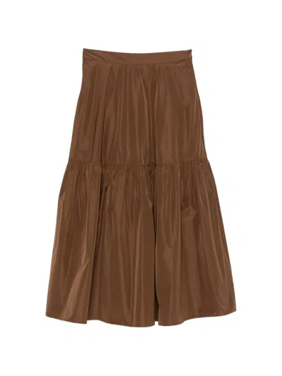 Rosso 35 Tiered Midi Skirt In Brown