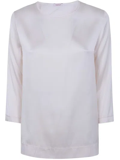 Rosso Puro 3/4 Sleeve Silk Blouse In Neutral